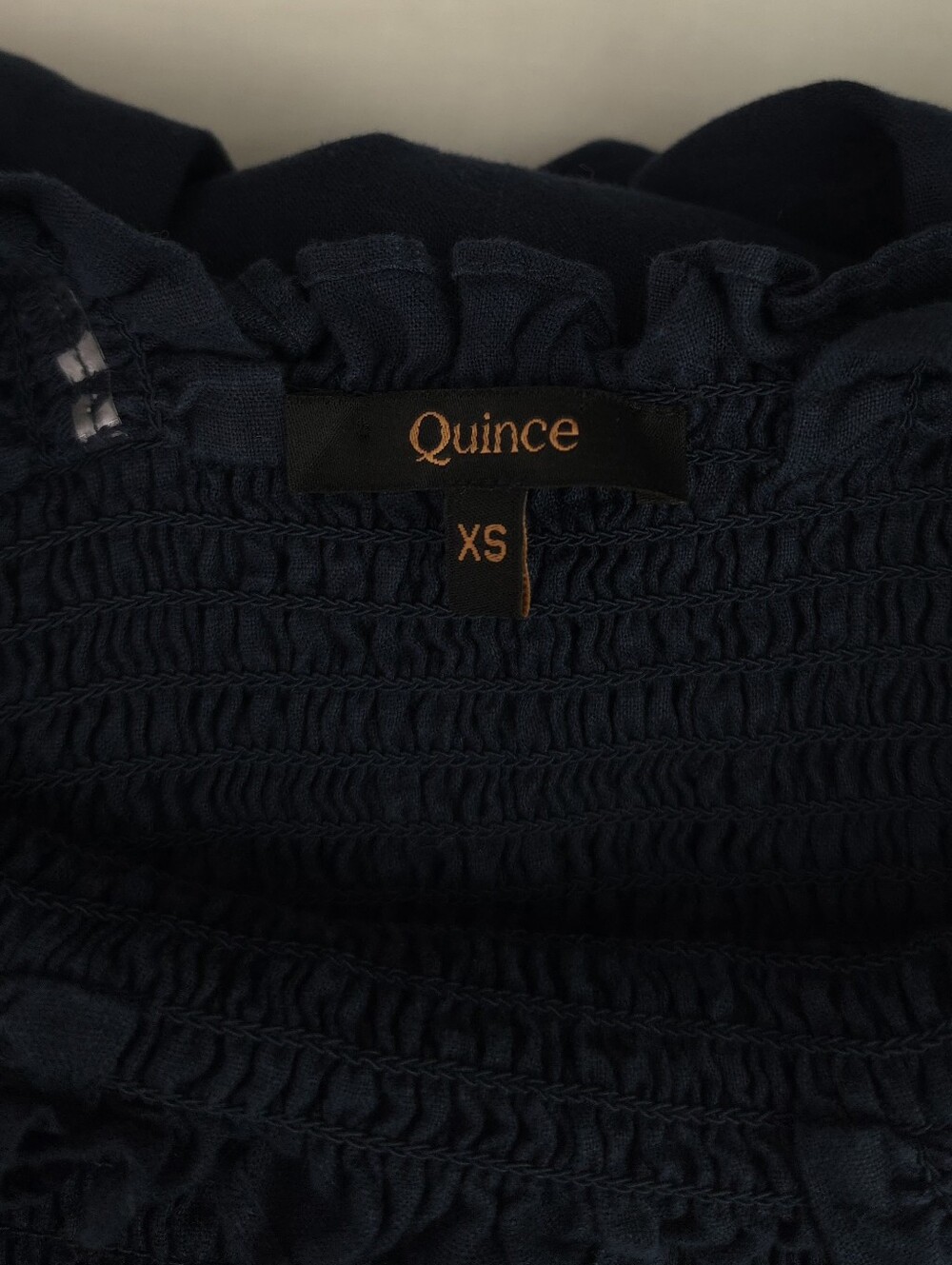 Quince European Linen Smocked Midi Dress in Deep Navy XS - Picture 8 of 13